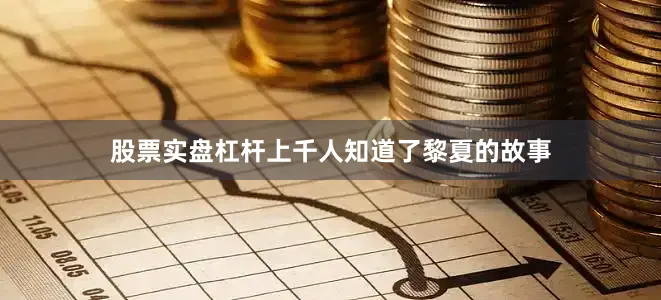 股票实盘杠杆上千人知道了黎夏的故事
